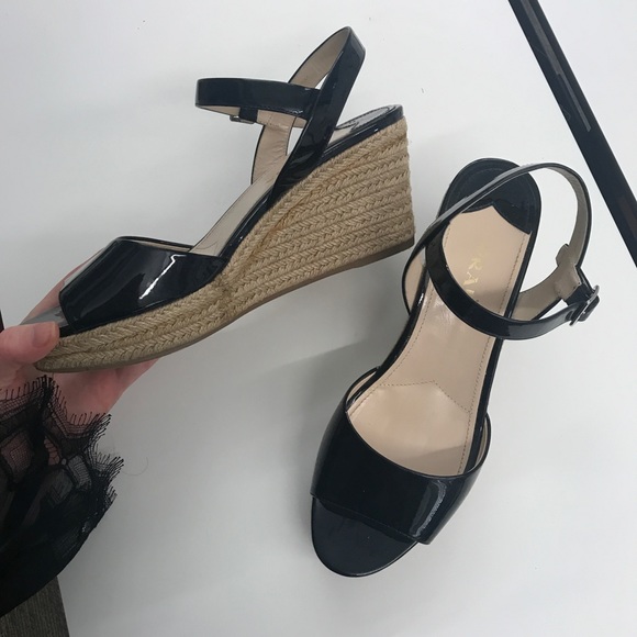 Prada Patent Wedge Espadrille Sandal - Picture 4 of 6